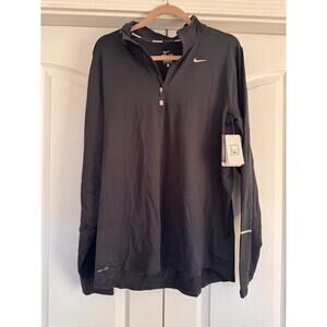 New W TAGS Nike Element Mens 1/2 Zip Dri FIT Long Sleeve Running Top Black LARGE